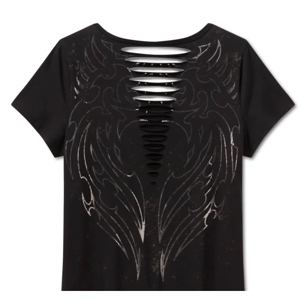 Bling Sabotage Short Sleeve Rip &amp; Repair Tunic