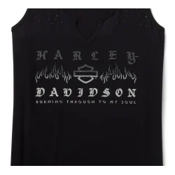 Bling H-D� Slow Burn Notch Neck Tank