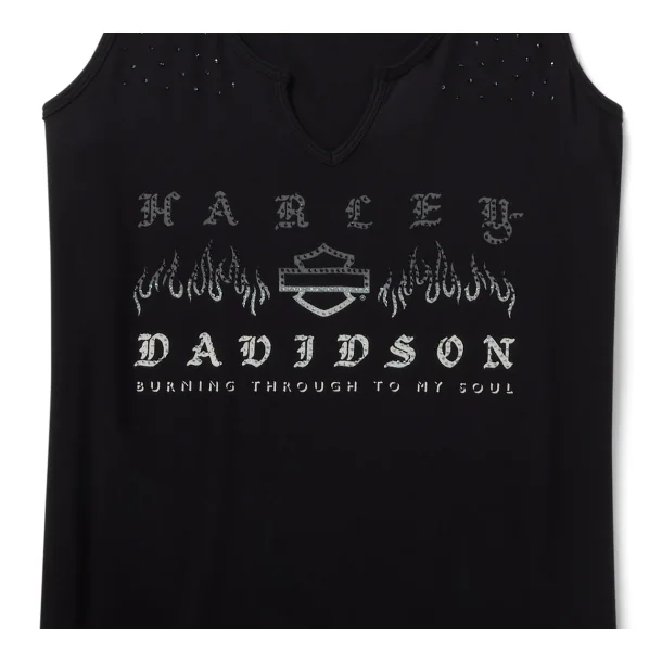 Bling H-D� Slow Burn Notch Neck Tank