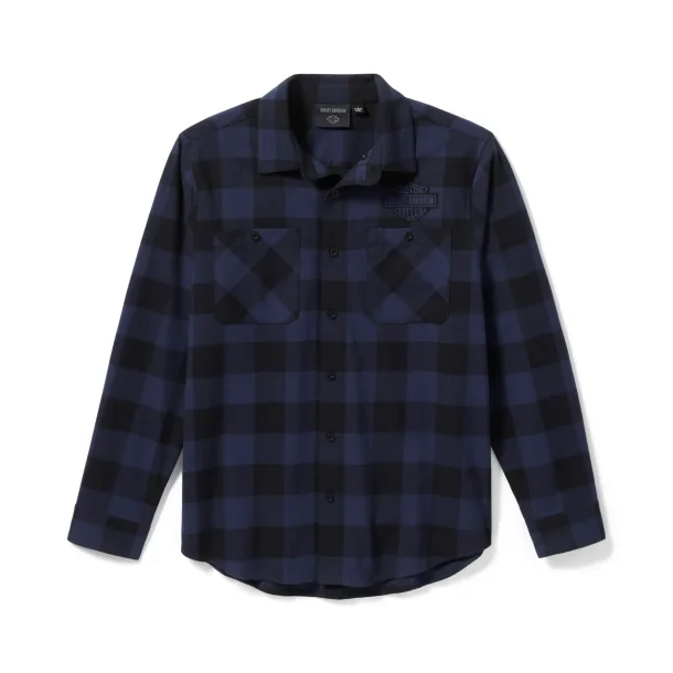 Bar &amp; Shield Buffalo Check Flannel - Indigo