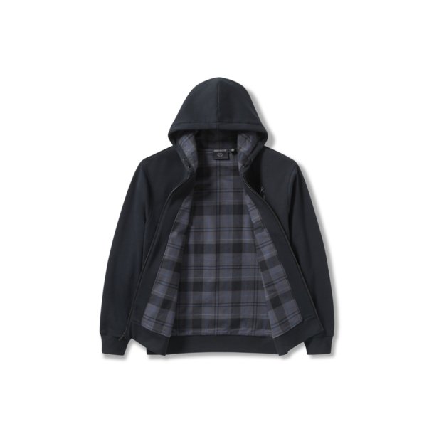 Plaid Lined Zip Hoodie