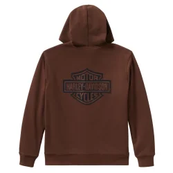 Zip Hoodie Plaid Lined braun