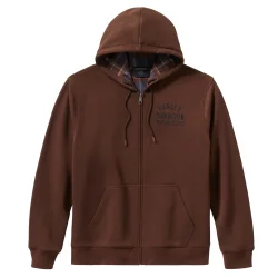 Zip Hoodie Plaid Lined braun