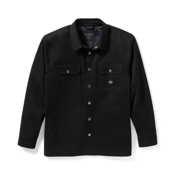 Racer Font Solid Shirt Jacket