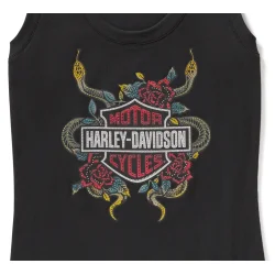 Serpent Rose Bling Ribbed Tank