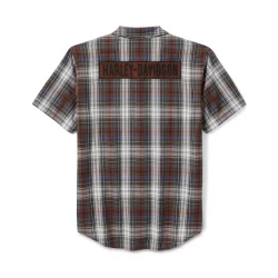  Block Font Yarn Dyed Plaid Shirt