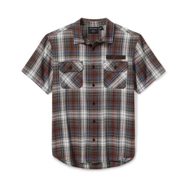  Block Font Yarn Dyed Plaid Shirt
