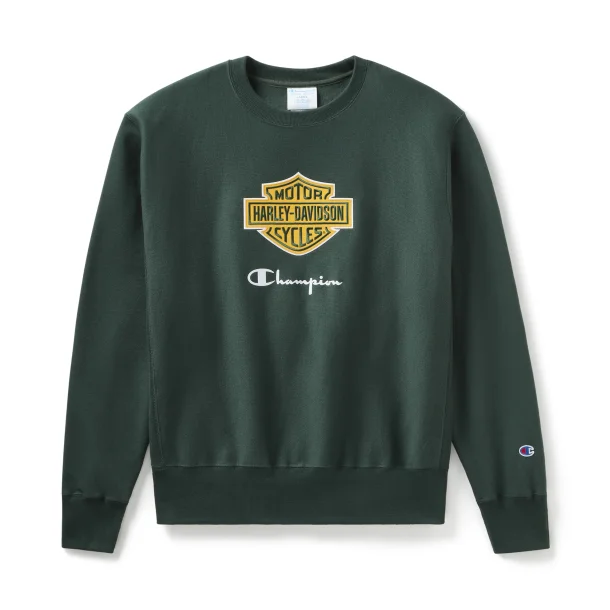 Champion x Harley-Davidson Crew Neck Sweatshirt - Dark Green Champion