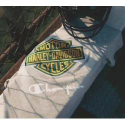 Champion x Harley-Davidson Fanatic Tee - Grey Heather &amp; Dark Green