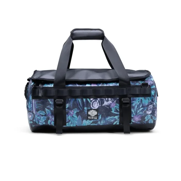 Harley-Davidson x Reyn Spooner Hawaiian Waterproof Duffel Bag - Black/blue