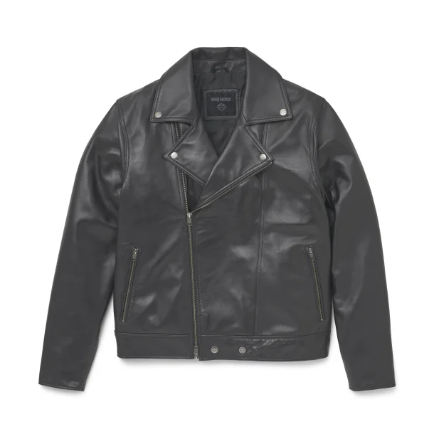 **Men's Lisbon Debossed Leather Jacket