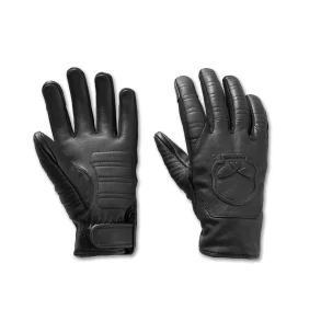 Willie G Skull Graphic Leather Riding Gloves
