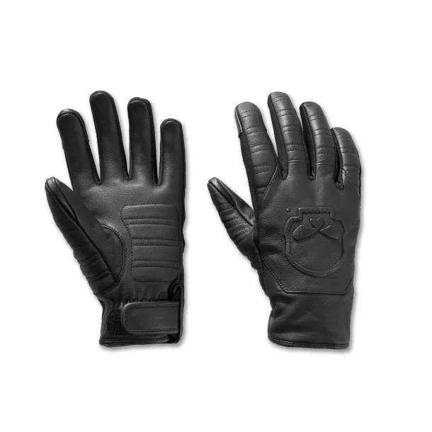 Willie G Skull Graphic Leather Riding Gloves