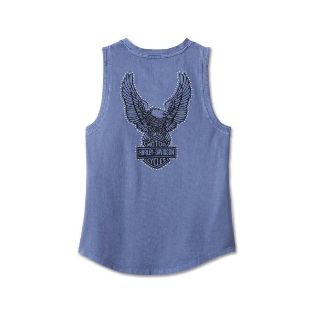 Throttle Lace-Up Tank - BLUE