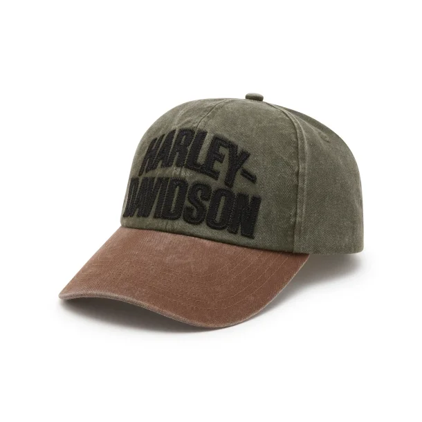 Arched Font Panhead Fitted Baseball Hat - Grape Leaf 