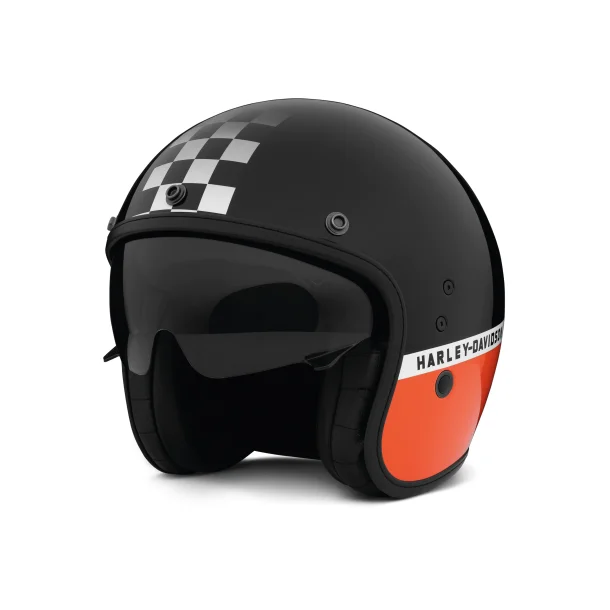 HELMET-APREX SUN SHIELD 3/4 BLACK/ORANGE ECE