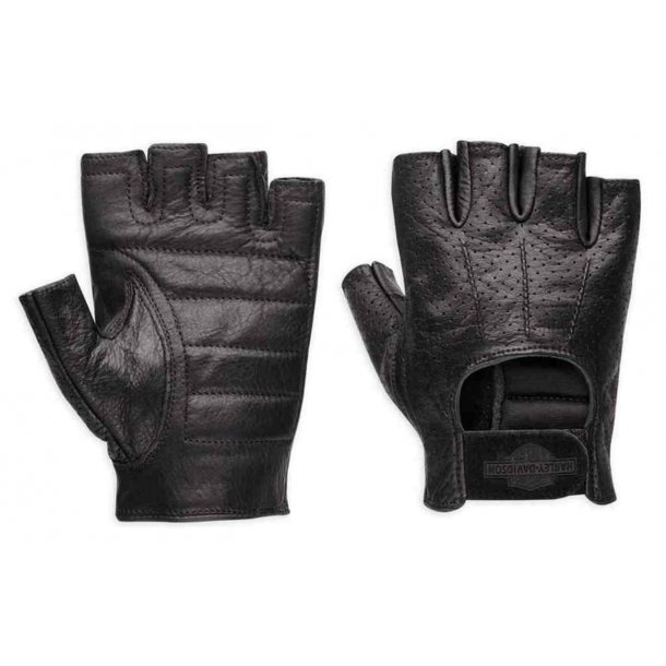 Men's Perforated Bar &amp; Shield Fingerless Gloves