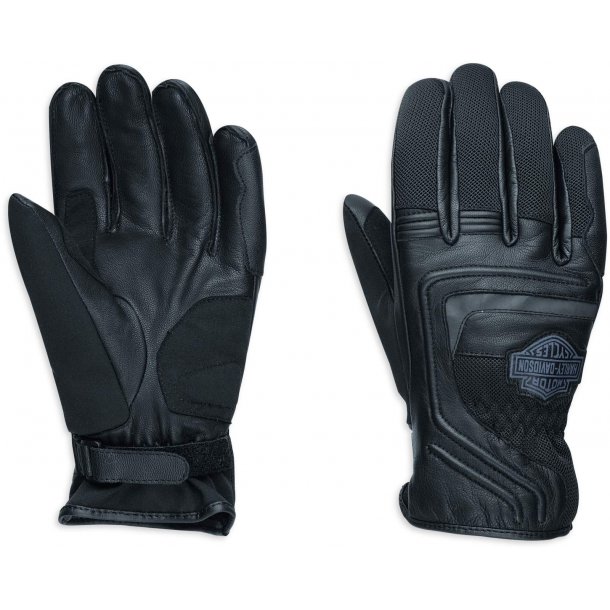 B &amp; S LOGO LEATHER AND MESH GLOVES