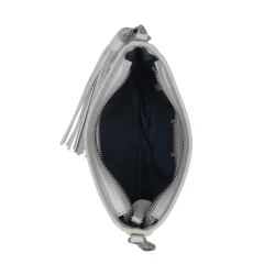 Leather Crossbody Bag Silvergrey