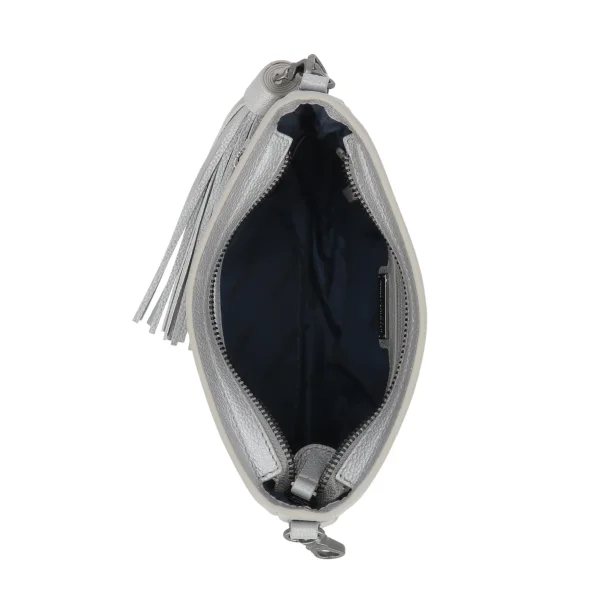 Leather Crossbody Bag Silvergrey