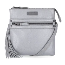 Leather Crossbody Bag Silvergrey