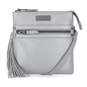 Leather Crossbody Bag Silvergrey