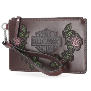 Floral Wristlet  Brown