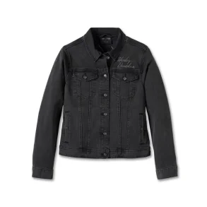 Women's Silver Wing Stretch Denim Jacket