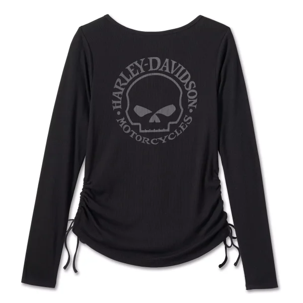 Willie G Skull Tie Notch Neck Top.