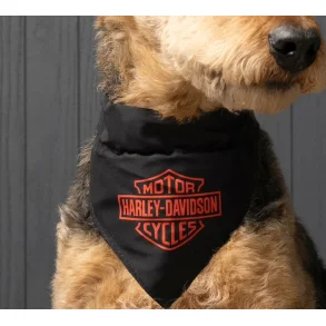 H-D BLACK B&S PET BANDANA -SM/MED
