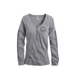 TEE-L/S,SKULL,GREY