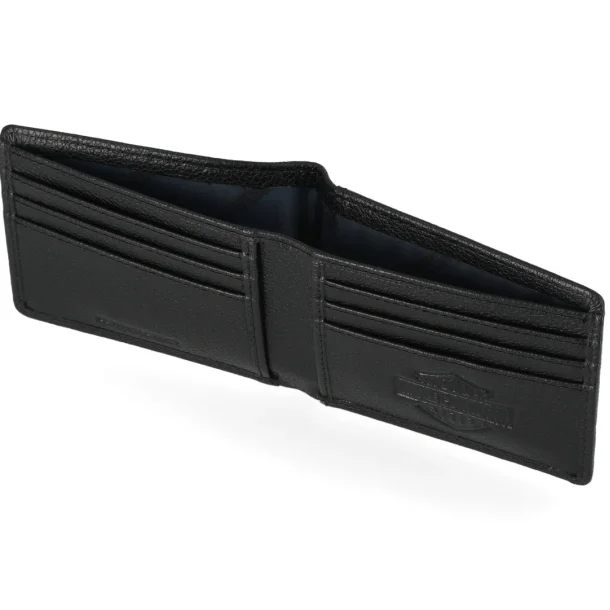 Up-Wing Eagle Leather Billfold Wallet, Black