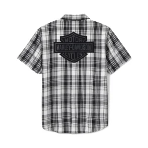 Bar & Shield Plaid Shirt - Ghost Grey 