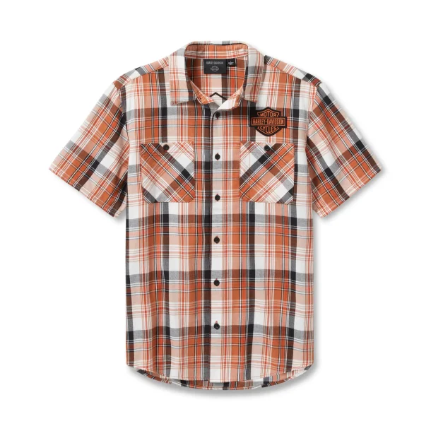 Bar &amp; Shield Plaid Shirt - VIntage Orange