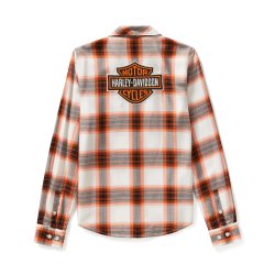 B&S L/S Shirt - Cloud Dancer &amp; Harley Orange