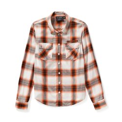 B&S L/S Shirt - Cloud Dancer &amp; Harley Orange