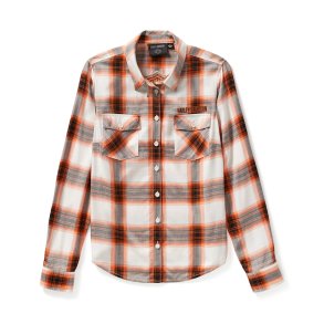 B&S L/S Shirt - Cloud Dancer & Harley Orange