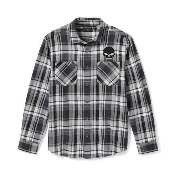Willie G� Skull Plaid Long Sleeve Shirt