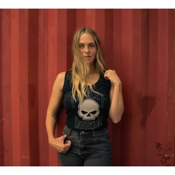 Willie G Skull Ribbed Tank - Ladies