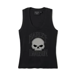 Willie G Skull Ribbed Tank - Ladies