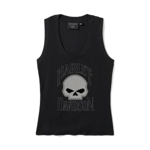Willie G Skull Ribbed Tank - Ladies