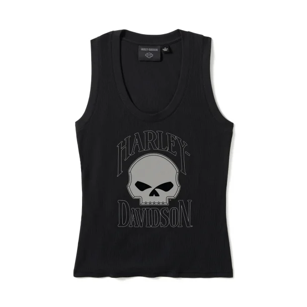 Willie G Skull Ribbed Tank - Ladies
