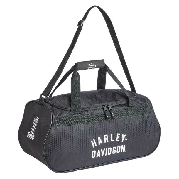 smykker glide medlem 1 Logo Sports Duffel Bag w/ Shoulder Strap - Off-White Text - Tasker - Caps  Harley-Davidson