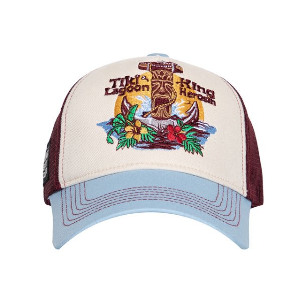 KING KEROSIN TIKI LAGOON TRUCKER CAP WHITE/BLUE