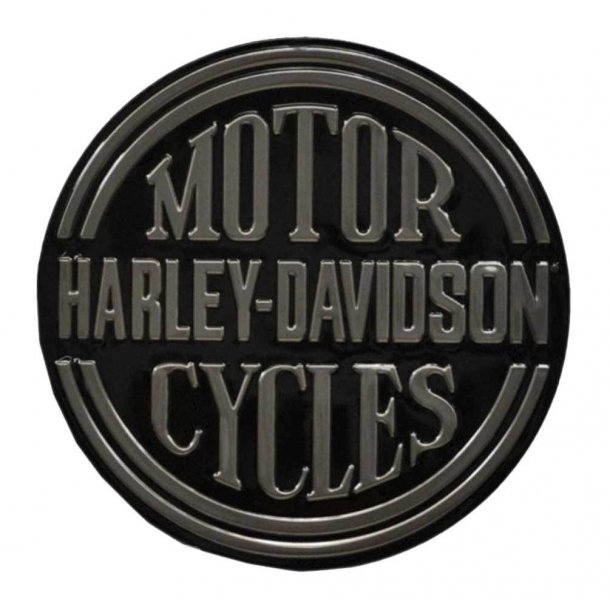 Harley-Davidson&Ccedil; Embossed H-D Platinum Disc Round Tin Sign, Black