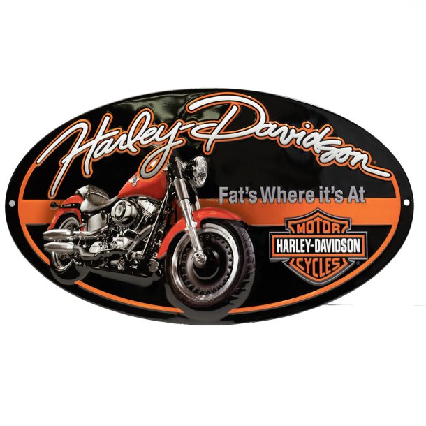 H-D FAT BOY OVAL TIN SIGN