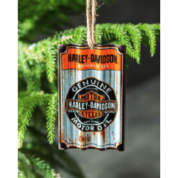 Corrugated Metal Ornament, H-D, Genuine Oil