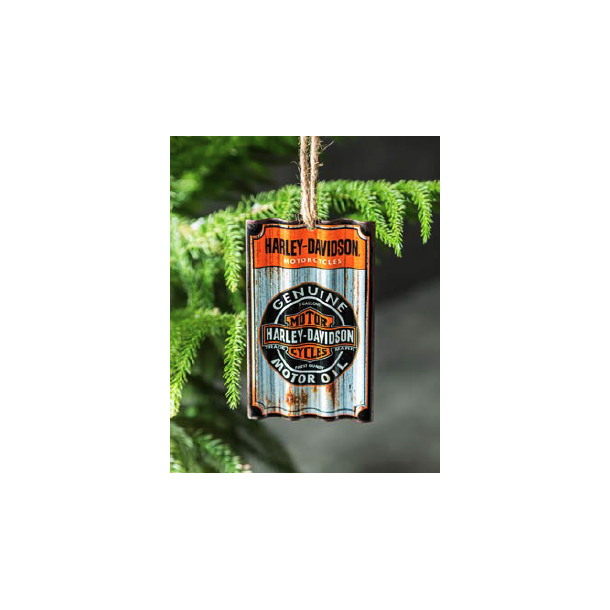 Corrugated Metal Ornament, H-D, Genuine Oil