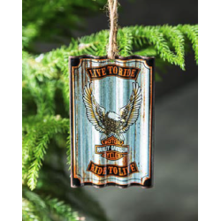 Corrugated Metal Ornament, H-D Eagle