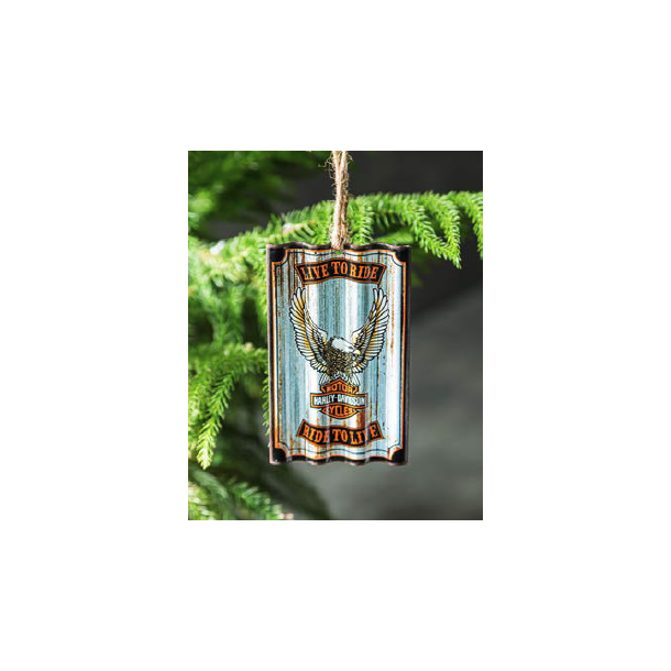 Corrugated Metal Ornament, H-D Eagle